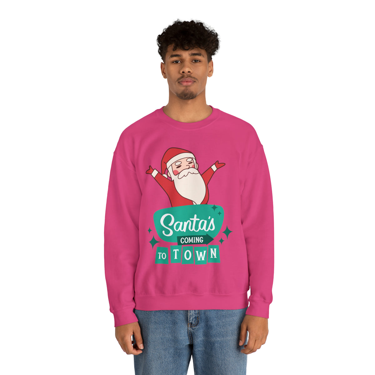 Santas Coming To Town Sweater, Christmas Sweatshirt, Christmas Sweater, Christmas Party Outfit, Holiday Gifts, Funny Christmas Sweater, Ugly Christmas Sweater, Holiday Sweatshirt, Cozy Sweater