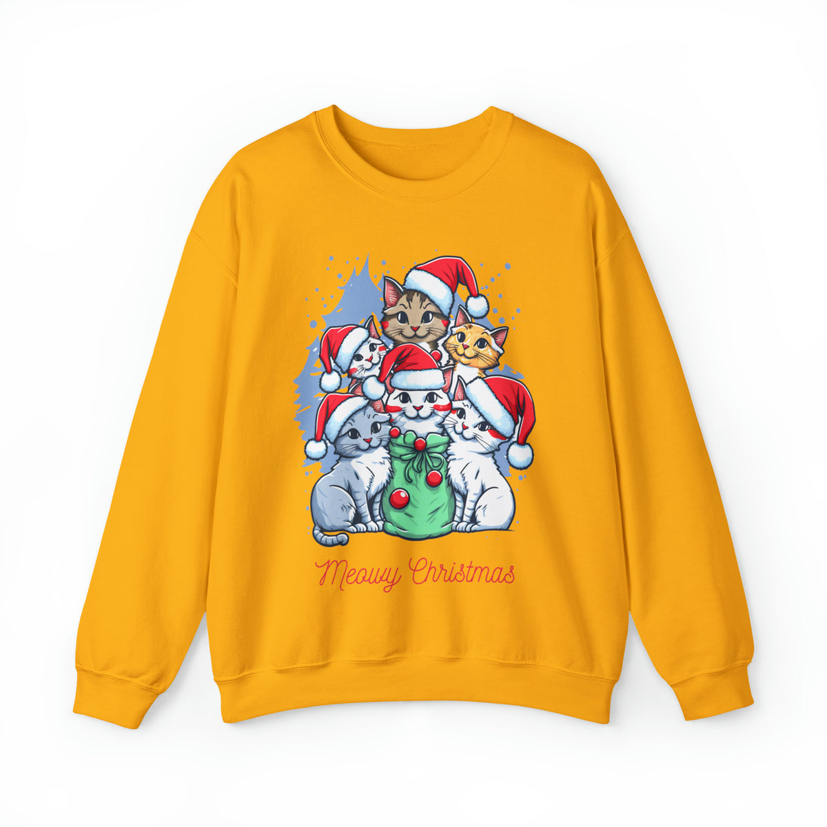 Cats Christmas Sweatshirt, Meowy Christmas Shirt, Cat Lovers Xmas Sweater, Christmas Cat Owner Sweatshirt, Christmas Gifts, Cat Sweater
