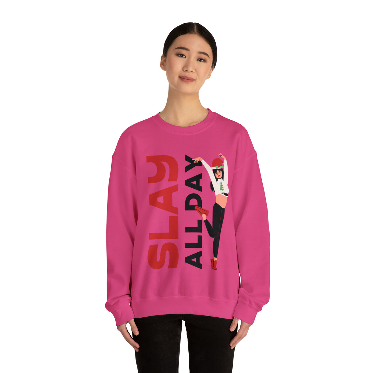 Slay All Day Sweatshirt, Sleigh All Day Sweater, Trendy Sweater For Christmas, Christmas Gifts For Her, Retro Crewneck, Cute Holiday Sweater