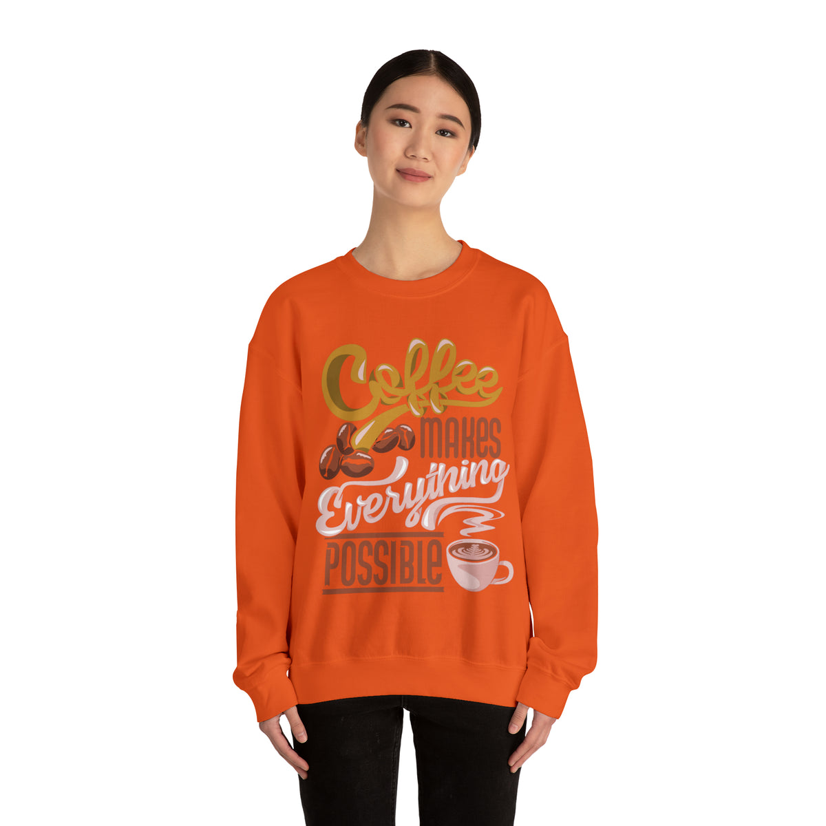 Coffee Makes Everything Possible Sweatshirt, Coffee sweater, Cute Coffee lovers Sweatshirt, Trendy sweater, Sweatshirts, Cute Sweatshirt, Oversized Fit, Cozy Sweaters