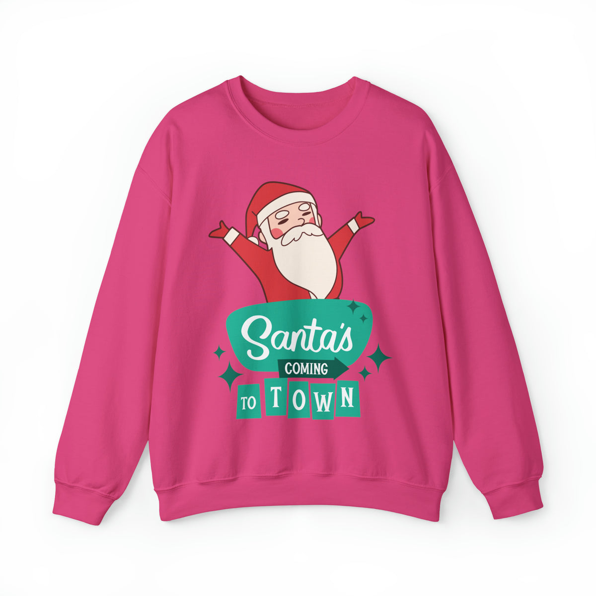 Santas Coming To Town Sweater, Christmas Sweatshirt, Christmas Sweater, Christmas Party Outfit, Holiday Gifts, Funny Christmas Sweater, Ugly Christmas Sweater, Holiday Sweatshirt, Cozy Sweater