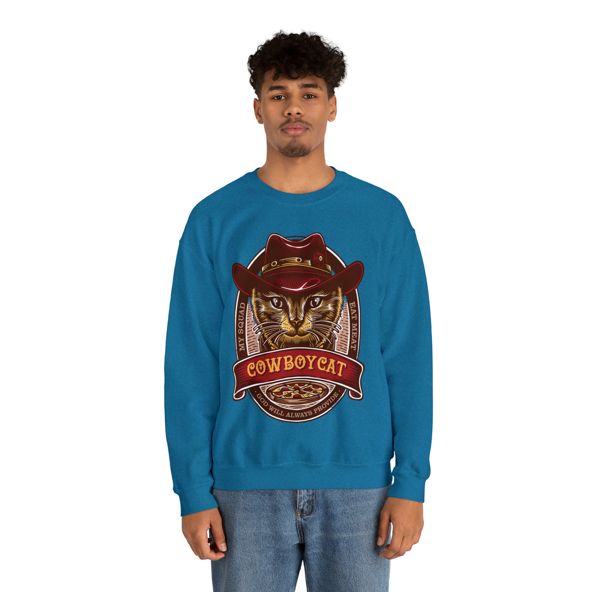 Cowboy Cat Sweatshirt, Cat Lover Sweatshirt, Cat Lover Gift, Cats Sweater, Gift For Cat Lover