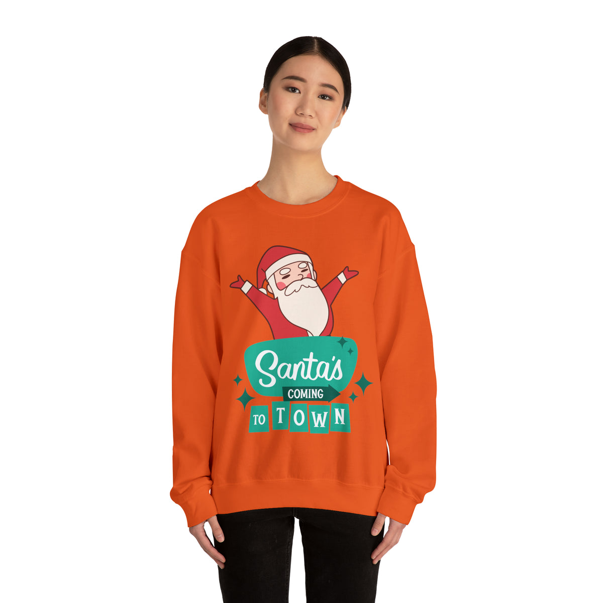 Santas Coming To Town Sweater, Christmas Sweatshirt, Christmas Sweater, Christmas Party Outfit, Holiday Gifts, Funny Christmas Sweater, Ugly Christmas Sweater, Holiday Sweatshirt, Cozy Sweater