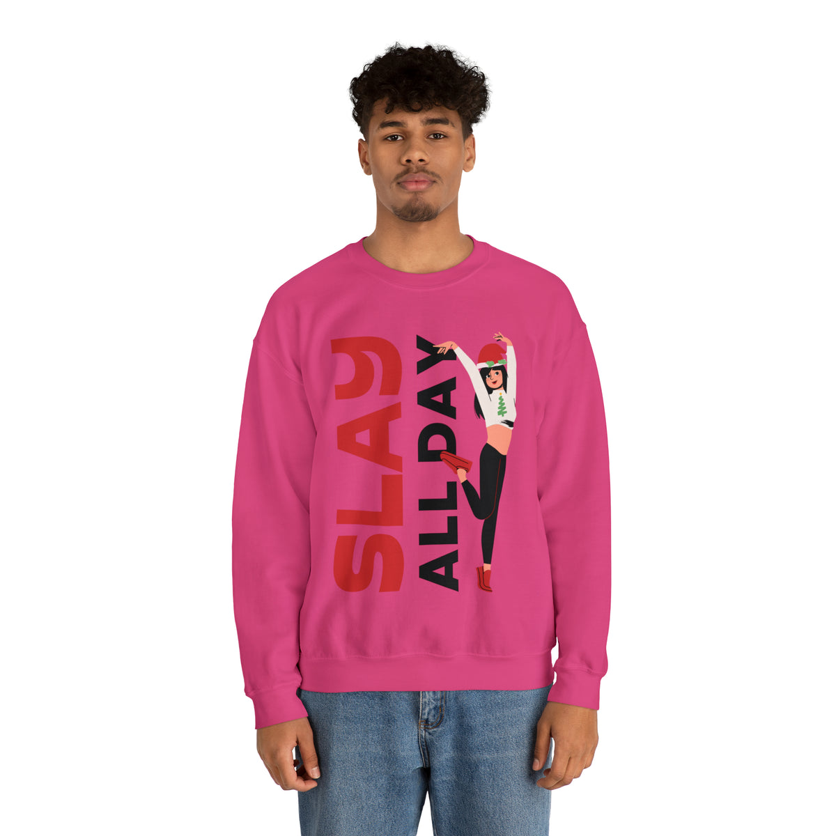 Slay All Day Sweatshirt, Sleigh All Day Sweater, Trendy Sweater For Christmas, Christmas Gifts For Her, Retro Crewneck, Cute Holiday Sweater