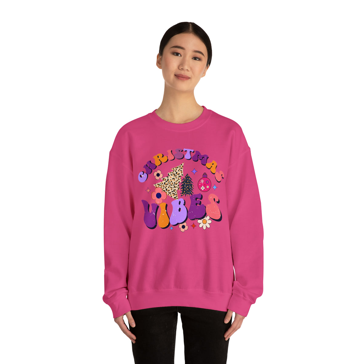 Christmas Vibes Sweatshirt, Sweatshirts for Moms, Christmas Sweater, Inspirational Sweater, Mental Health Sweater, Cozy Sweater, Hippie Sweater, Holiday Sweater