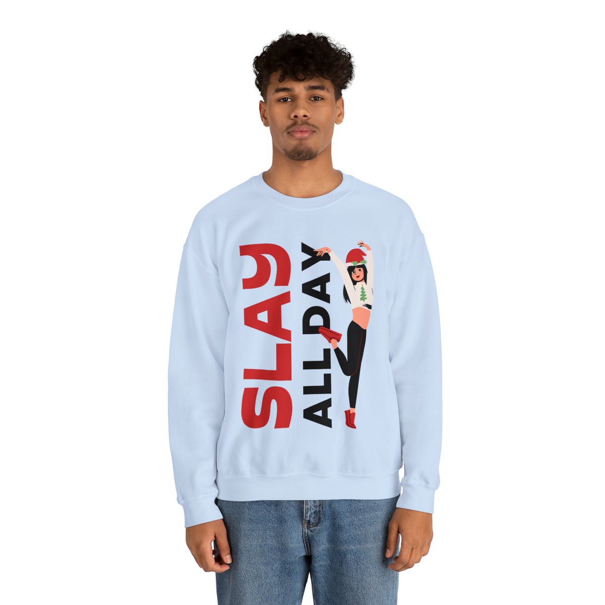 Slay All Day Sweatshirt, Sleigh All Day Sweater, Trendy Sweater For Christmas, Christmas Gifts For Her, Retro Crewneck, Cute Holiday Sweater