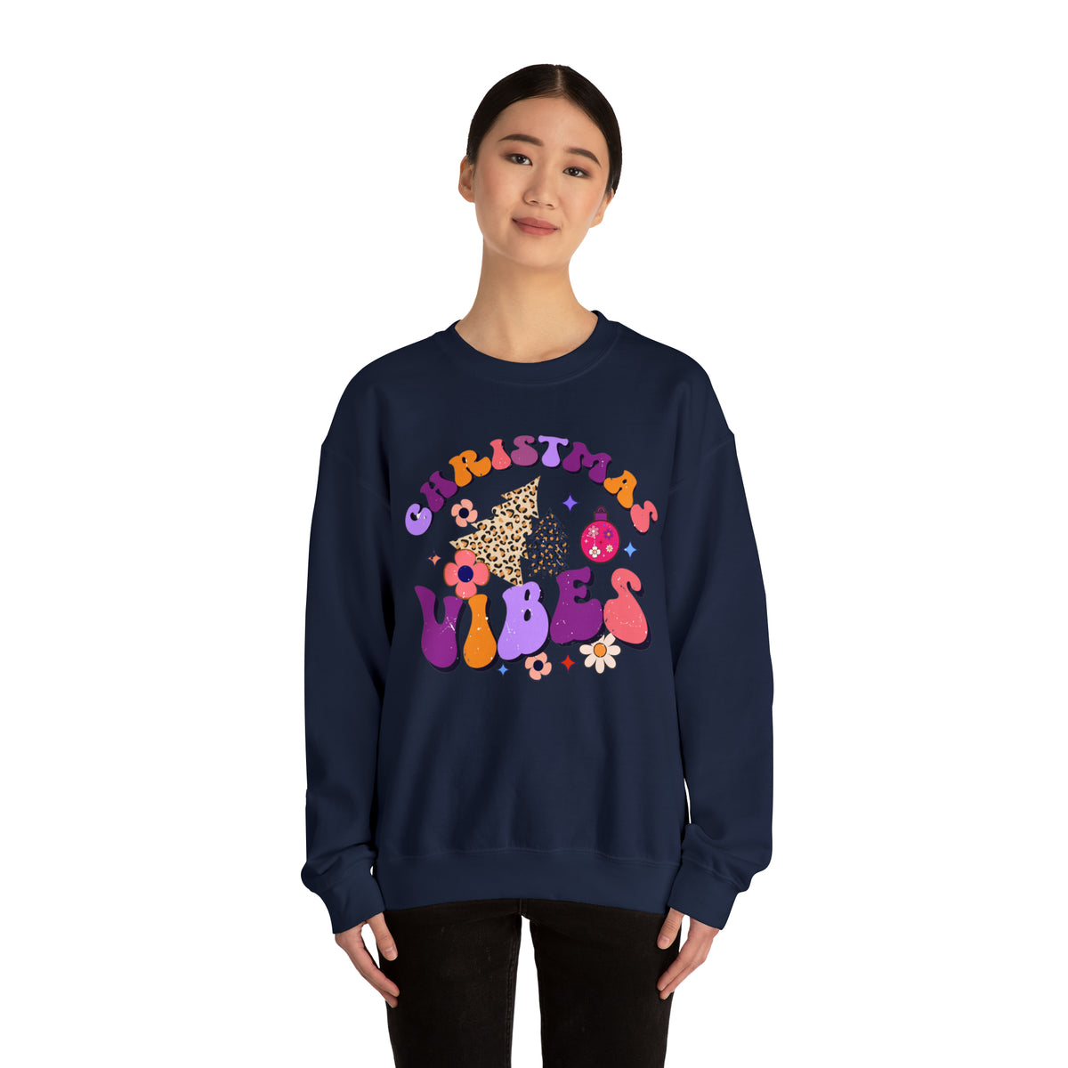 Christmas Vibes Sweatshirt, Sweatshirts for Moms, Christmas Sweater, Inspirational Sweater, Mental Health Sweater, Cozy Sweater, Hippie Sweater, Holiday Sweater