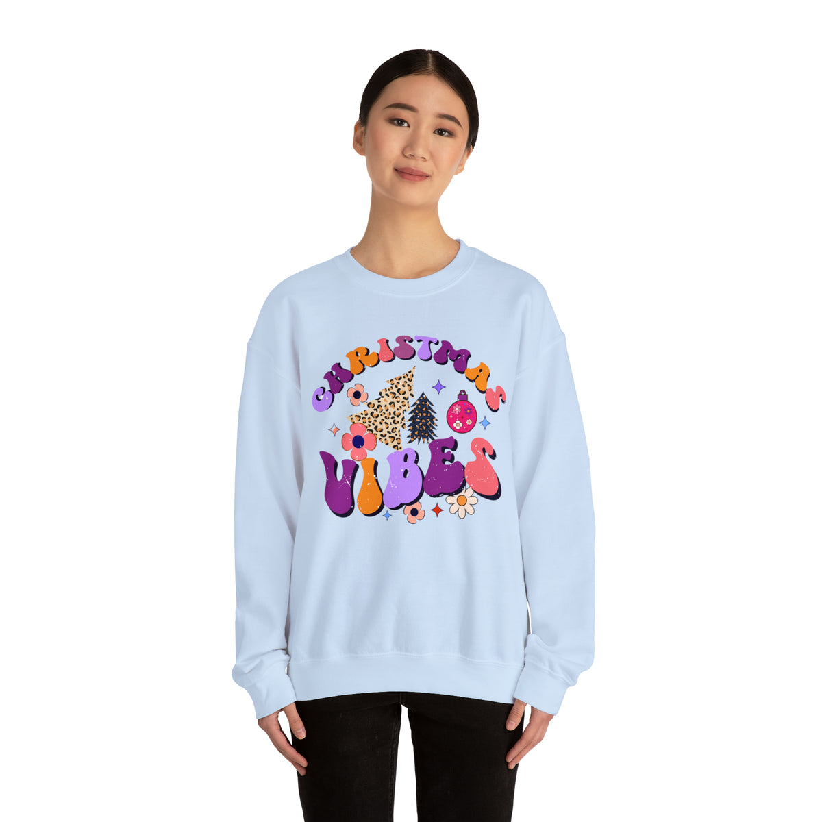 Christmas Vibes Sweatshirt, Sweatshirts for Moms, Christmas Sweater, Inspirational Sweater, Mental Health Sweater, Cozy Sweater, Hippie Sweater, Holiday Sweater