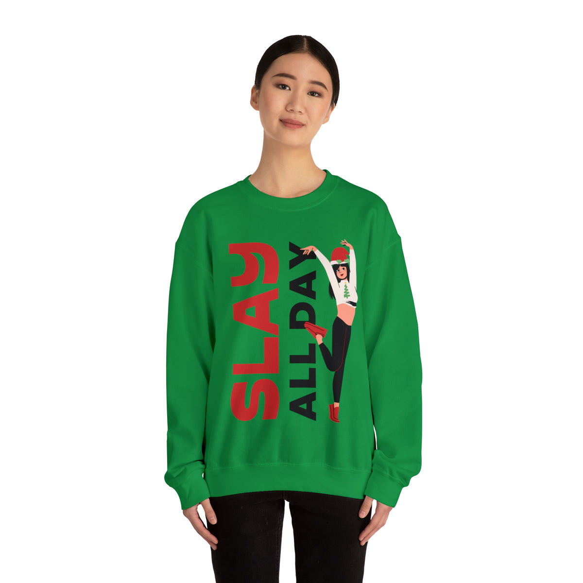 Slay All Day Sweatshirt, Sleigh All Day Sweater, Trendy Sweater For Christmas, Christmas Gifts For Her, Retro Crewneck, Cute Holiday Sweater