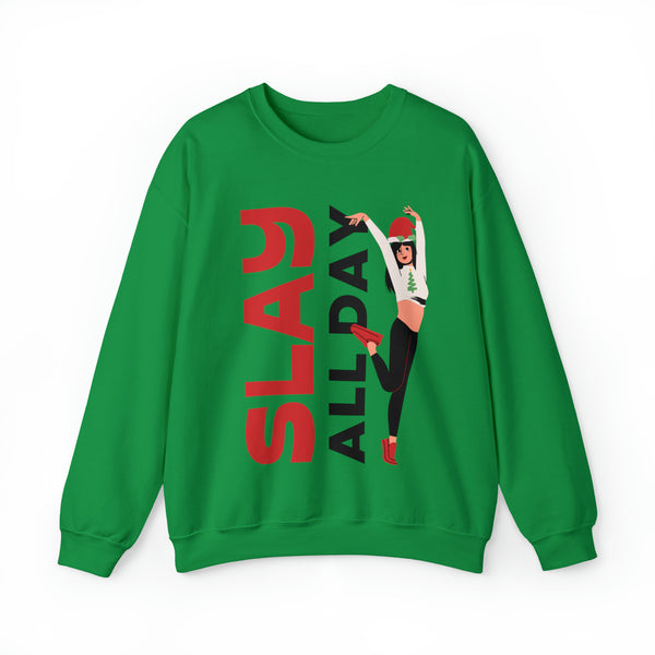 Slay All Day Sweatshirt, Sleigh All Day Sweater, Trendy Sweater For Christmas, Christmas Gifts For Her, Retro Crewneck, Cute Holiday Sweater