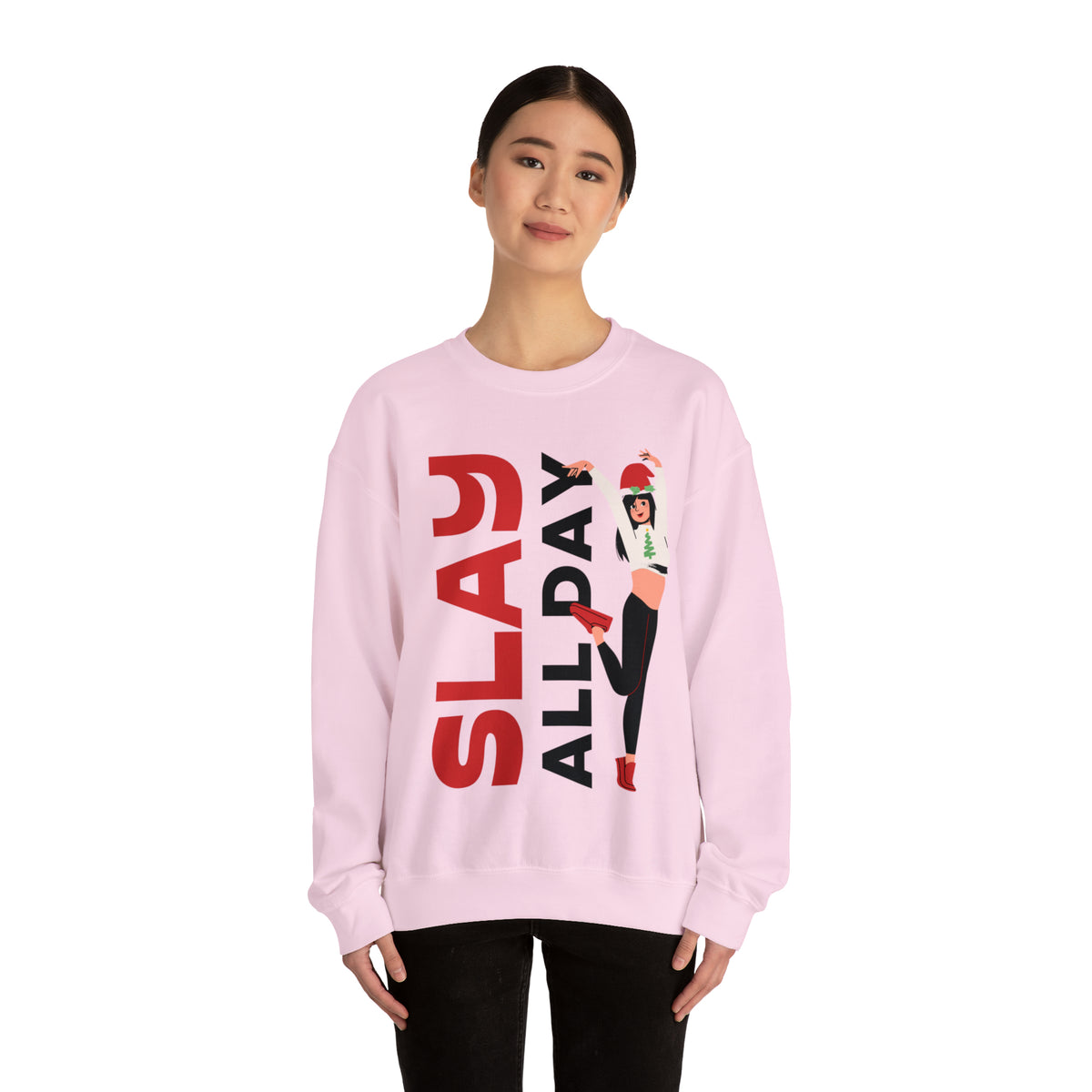 Slay All Day Sweatshirt, Sleigh All Day Sweater, Trendy Sweater For Christmas, Christmas Gifts For Her, Retro Crewneck, Cute Holiday Sweater