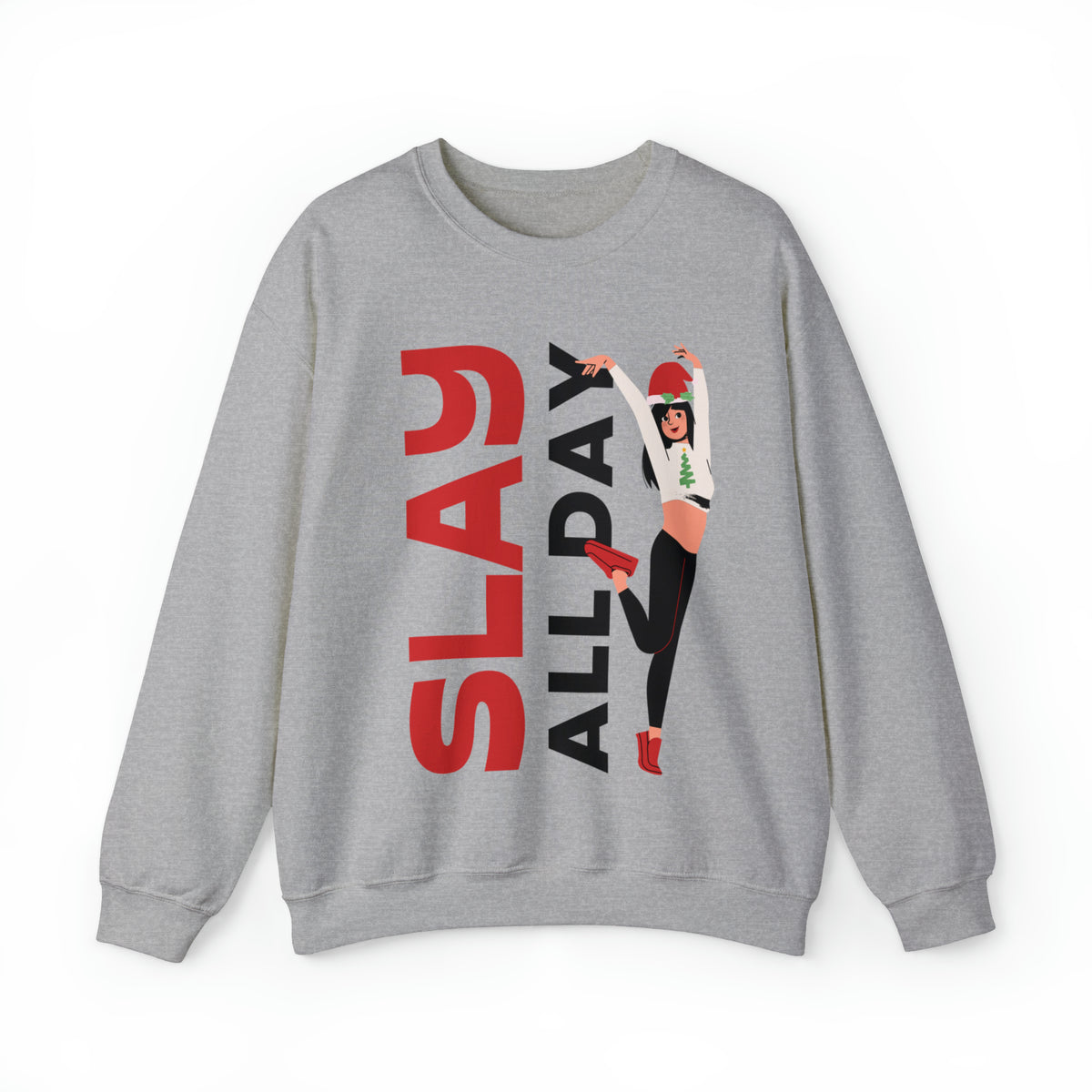 Slay All Day Sweatshirt, Sleigh All Day Sweater, Trendy Sweater For Christmas, Christmas Gifts For Her, Retro Crewneck, Cute Holiday Sweater