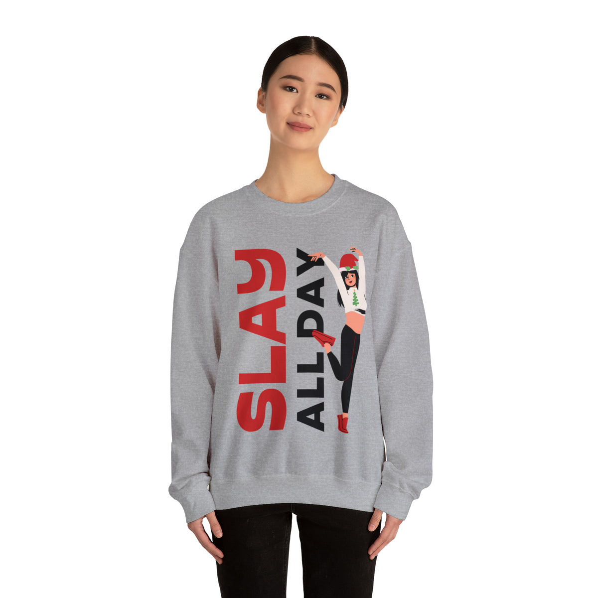 Slay All Day Sweatshirt, Sleigh All Day Sweater, Trendy Sweater For Christmas, Christmas Gifts For Her, Retro Crewneck, Cute Holiday Sweater