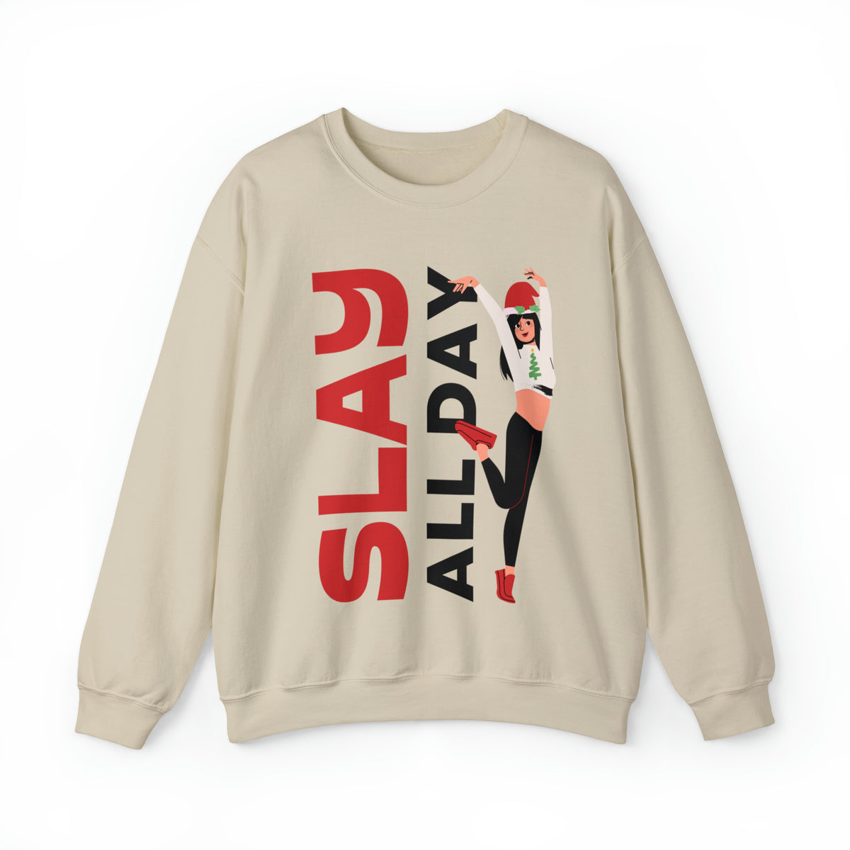 Slay All Day Sweatshirt, Sleigh All Day Sweater, Trendy Sweater For Christmas, Christmas Gifts For Her, Retro Crewneck, Cute Holiday Sweater