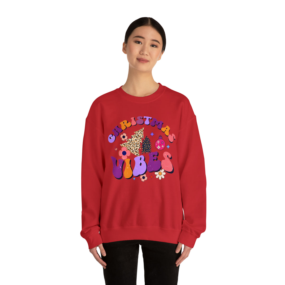 Christmas Vibes Sweatshirt, Sweatshirts for Moms, Christmas Sweater, Inspirational Sweater, Mental Health Sweater, Cozy Sweater, Hippie Sweater, Holiday Sweater