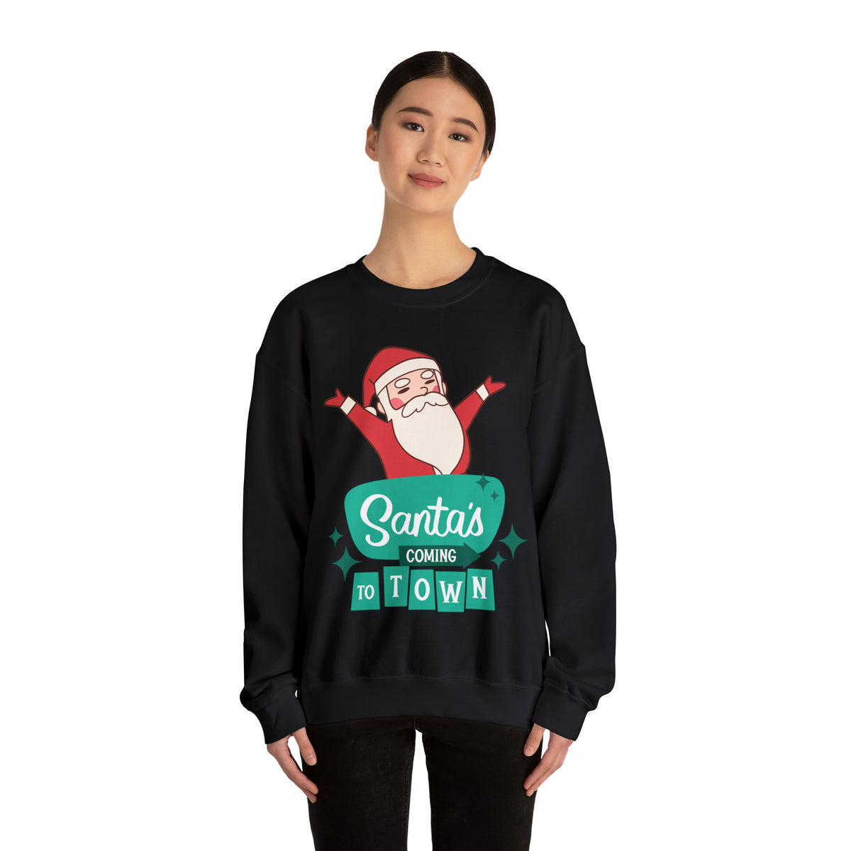 Santas Coming To Town Sweater, Christmas Sweatshirt, Christmas Sweater, Christmas Party Outfit, Holiday Gifts, Funny Christmas Sweater, Ugly Christmas Sweater, Holiday Sweatshirt, Cozy Sweater